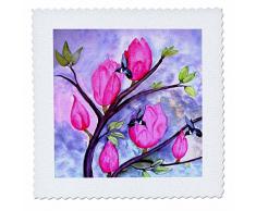 Steppdecke, 3D-Rosen, quadratisch, 30,5 x 30,5 cm, Rosa