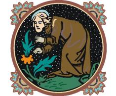 INDIGOS 4051719713312 Wandtattoo MF111 alter Mönch Bier Garten Tribal Ornament 40 x 38 cm