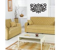 INDIGOS 4052166014090 Wandtattoo w118 Maske Sonne Tribal Fantasy Wandaufkleber 96 x 60 cm, türkis