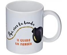 Mopec Tasse aus Keramik, Motiv: Papa Pumpe, in Geschenkbox, Weiß, Einheitsgröße