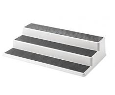 Copco 5234758 Lazy Susan Drehteller, rutschfest, 2-stöckig, 30,5 cm, Weiß/Aqua 3-stufig 15-Inch Weiß/Grau