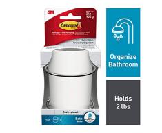 Command Zahnputzbecher, Verschiedene Metall, Weiß, 8.5 x 9.6 x 11.18 cm