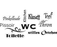 Graz Design 650160_57_070 Wandtattoo Deko fr Bad Sprche Wand Aufkleber fr Badezimmer Toilette WC stilles rtchen Dekoration 118x57cm Schwarz