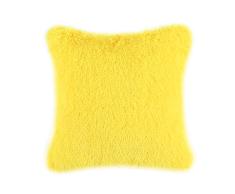 CaliTime Kissenbez¨¹ge Kissenh¨¹lle Super Soft Dekokissenbezug Fall f¨¹r Couch Schlafsofa Solide Pl¨¹sch Kunstpelz 45cm x 45cm Mais Gelb