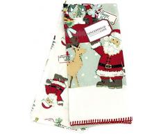 Gingerbread Lane Happy Holidays Weihnachtsmann & Rentier Dekoratives Küchentuch-Set