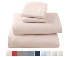 Great Bay Home Extra weiche 100% Baumwolle Flanell-Bettlaken-Set. Warm, Cozy, leicht, Winter Bettwäsche in Solid Colors, Baumwolle, Blush Pink, King Size