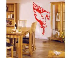 INDIGOS 4052166052399 Wandtattoo w288 Pferd, Feuer, Schweif Wandaufkleber 120 x 64 cm, rot