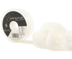 Berisfords 3501 Doppelseitiges Satinband, 20 m x 25 mm, HochzeitsweiÃ