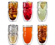 Ozeri Serafino Doppelwand isoliert Iced Tee und Kaffee Gläser, 473 ml, Set von 6