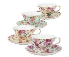 Gracie China by Coastline Imports Rose Chintz Teetasse und Untertasse, Porzellan, 227 ml, mehrfarbig