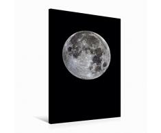 Premium Textil-Leinwand 60 cm x 90 cm hoch Vollmond | Wandbild, Bild auf Keilrahmen, Fertigbild auf echter Leinwand, Leinwanddruck