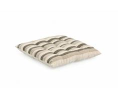 Galileo Casa Streifen Sitzkissen, Baumwolle, 40 x 40 x 3 cm 40x40x3 cm Bianco