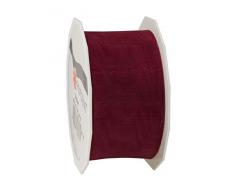 Präsent - SHEER Organzaband - bordeaux - 25-m-Rolle 40 mm