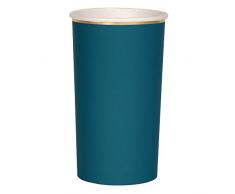 Pappbecher Highball Metallic perfekt für Drinks (Blaugrün)