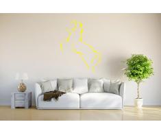 INDIGOS 4051095724513 Wandtattoo / Wandsticker - d225 riesiges Pferd Gaul Pferdchen Hengst Tribal, Vinyl, gelb, 120 x 92 x 1 cm