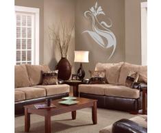 INDIGOS 4052166075893 Wandtattoo w446 Pflanze Blume Wandaufkleber 120 x 70 cm, silber