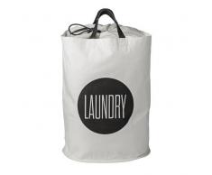 Bloomingville Wäschekorb LAUNDRY weiß Ø40x50cm