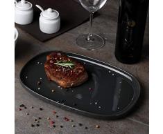 Holst Porzellan SK 420 High Alumina Servierplatte 30 x 20 cm grau, Set 3, bis zu 400% resistenter als herkömmliches Porzellan