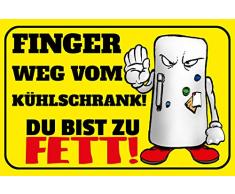 Schatzmix Spruch Finger Weg vom Kühlschrank Metallschild Wanddeko 20x30 cm tin Sign Blechschild, Blech, Mehrfarbig