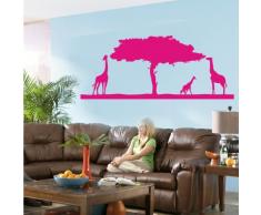 INDIGOS 4052166119788 Wandtattoo w559 Afrika / Steppe, Giraffe Wandaufkleber 120 x 50 cm, rosa