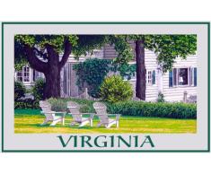 Northwest Art Mall Virginia Adirondack Stühle auf Rasen, 28 x 43 cm