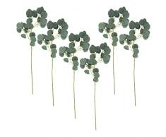 Koyal Wholesale Künstliche Eukalyptus-Pflanze, 81 cm, Silber-Dollar, 6 Sprays, künstliche Eukalyptusblätter, Seidenpflanzen, Grüner Hochzeitsdekor für Blumenstrauß, Innendekoration