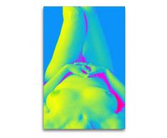 Premium Textil-Leinwand 60 x 90 cm Hoch-Format Akt grün-blau | Wandbild, HD-Bild auf Keilrahmen, Fertigbild auf hochwertigem Vlies, Leinwanddruck von Eike Winter