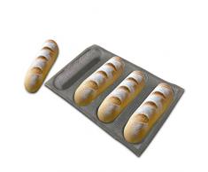 Silikon Brot Formen zum Backen mit einer länglichen Brot Pfanne Formen antihaftbeschichtet Backblech perforiert Silikon Tabelle Éclair Formen 4 Caves 9 Hot Dog Shape schwarz