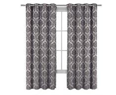 Aryanna Top Tülle Jacquard Fenster Vorhang Panel Paar, Set von 2 Panels, von Royal Hotel, Polyester, Grau, 108X108 Pair