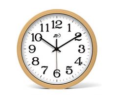 Justup Wanduhr, geräuschlos, 25,4 cm, kein Ticken, Holzimitat, Wanduhr mit batteriebetriebenem großem HD-Glas, dekorativ für Zuhause, Küche, Wohnzimmer, Schlafzimmer, Büro gelb