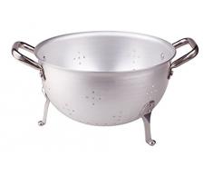 Halbkugelförmigen Töpfe Agnelli Sieb 3 Füße, Aluminium, mit 2 Griffen, Edelstahl, Silber, 26 cm