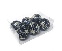 Allgala Christbaumkugeln, 7,6 cm, glitzernd, 6 Stück schwarz