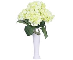 TINGOR Hortensienblume, künstliche Hortensienblumen, Seide, mit 6 Köpfen, künstliche Hortensien, Blumenstrauß für Zuhause, Hochzeit, Garten, Blumendekoration grün