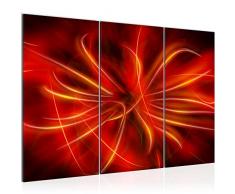 Bilder Abstrakt Wandbild 120 x 80 cm Vlies - Leinwand Bild XXL Format Wandbilder Wohnzimmer Wohnung Deko Kunstdrucke Rot 3 Teilig - MADE IN GERMANY - Fertig zum Aufhängen 100031a