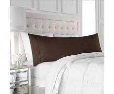 Egyptian Luxury Weiche Gebürstete Mikrofaser Körper Kissen Kissenbezüge – Hypoallergen Non-Zippered Hotel Qualität Körper Kissenbezug – 53,3 x 152,4 cm 21x60 Braun