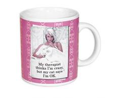 Retro Humour Kaffeebecher, Keramik, Weiß, 9,5 x 8 x 8 cm