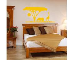 INDIGOS 4052166118446 Wandtattoo w557 Afrika / Steppe, Elefant Giraffe Wandaufkleber 80 x 39 cm, gold