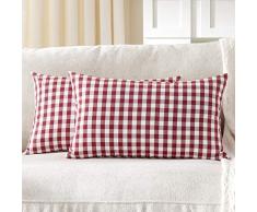Foindtower Dekorative klassische Buffalo Überwurf-Kissenbezüge Baumwolle neutral kariert kariert kariert Gingham Kissenbezug Casual Rustikal Bauernhaus Modern Retro Dekoration für Sofa Schlafzimmer Stuhl Auto 45,7 x 45,7 cm,