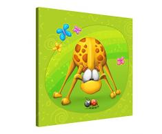 Picanova – Giraffe Meet Ladybug 80x80cm – Premium Leinwanddruck – Kunstdruck Auf 2cm Holz-Keilrahmen Für Schlaf- Und Kinderzimmer – Kinder Kollektion Von TooshToosh