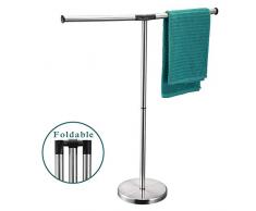 ALHAKIN Handtuchständer, 81,3 cm Bodenstehend, T-Form, Edelstahl, für Badezimmer, 2 Arme