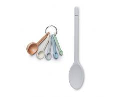 Zeal JSET13S Kochlöffel und Messlöffel aus Silikon, antihaftbeschichtet, französisches Grau