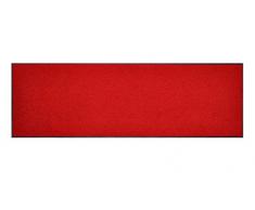 deco-mat Eco Uni Fußmatte mit Rand rutschfest und waschbar – Fussabtreter aus 100% Recyclingmaterial – Rot 57 x 180 cm