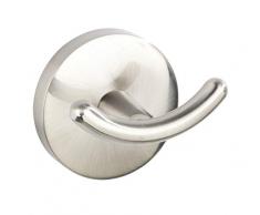 WENKO Wandhaken Duo Cuba Matt, Doppelhaken für griffbereite Aufbewahrung von Handtüchern & Geschirrtüchern, in massiver Qualität aus rostfreiem Zinkdruckguss mit mattiertem Finish, 5,5 x 5 x 4 cm