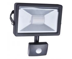 Smartwares 10.040.03 LED Wandstrahler m. Bewegungsmelder schwarz flach, Aluminium, 8.5 x 17.2 x 17 cm