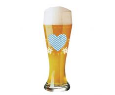 RITZENHOFF Weizen Weizenbierglas von Angela Schiewer, aus Kristallglas, 500 ml, mit fünf Bierdeckeln