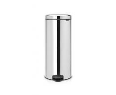Brabantia Treteimer mit Inneneimer aus Metall, plastik metall, Glänzender Stahl, 30 Liter