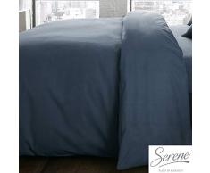 Serene Plain Dye Pflegeleichter Bettdeckenbezug, Denim, Doppelbett