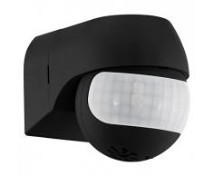 EGLO Bewegungsmelder Detect me 1, Bewegungssensor aus Kunststoff, Sensor schwenkbar, Farbe: Schwarz, IP44