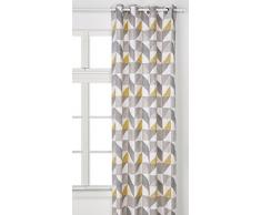 Julian Charles Delta, gefütterter Ösenvorhang, 183 x 229 x 0,1 cm, Grau