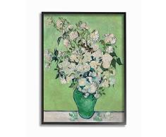 Stupell Industries Van Gogh, klassisches Gemälde auf Leinwand, Blumentopf, Grün/Weiß schwarz, gerahmt 16x20 Design vom Künstler Vincent Van Gogh.